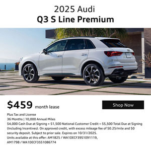 2025 Audi Q3 S line Premium 45 TFSI quattro parked in a driveway